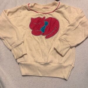 Vintage 90s Made in USA toddler 4T embroidered Cat sweatshirt